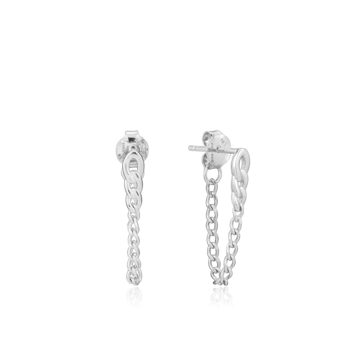 Chain stud deals earrings silver