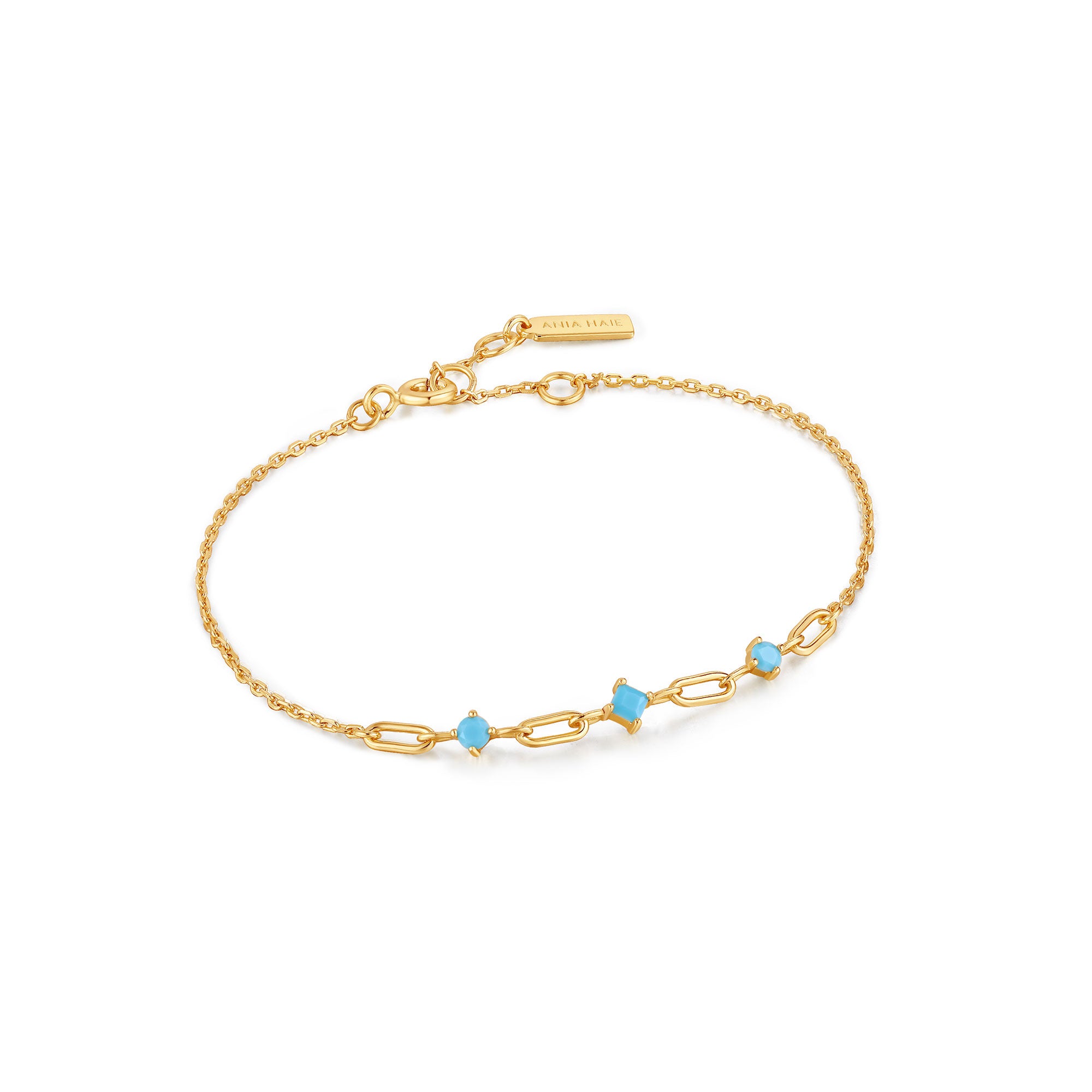 Gold bracelet with deals turquoise stone