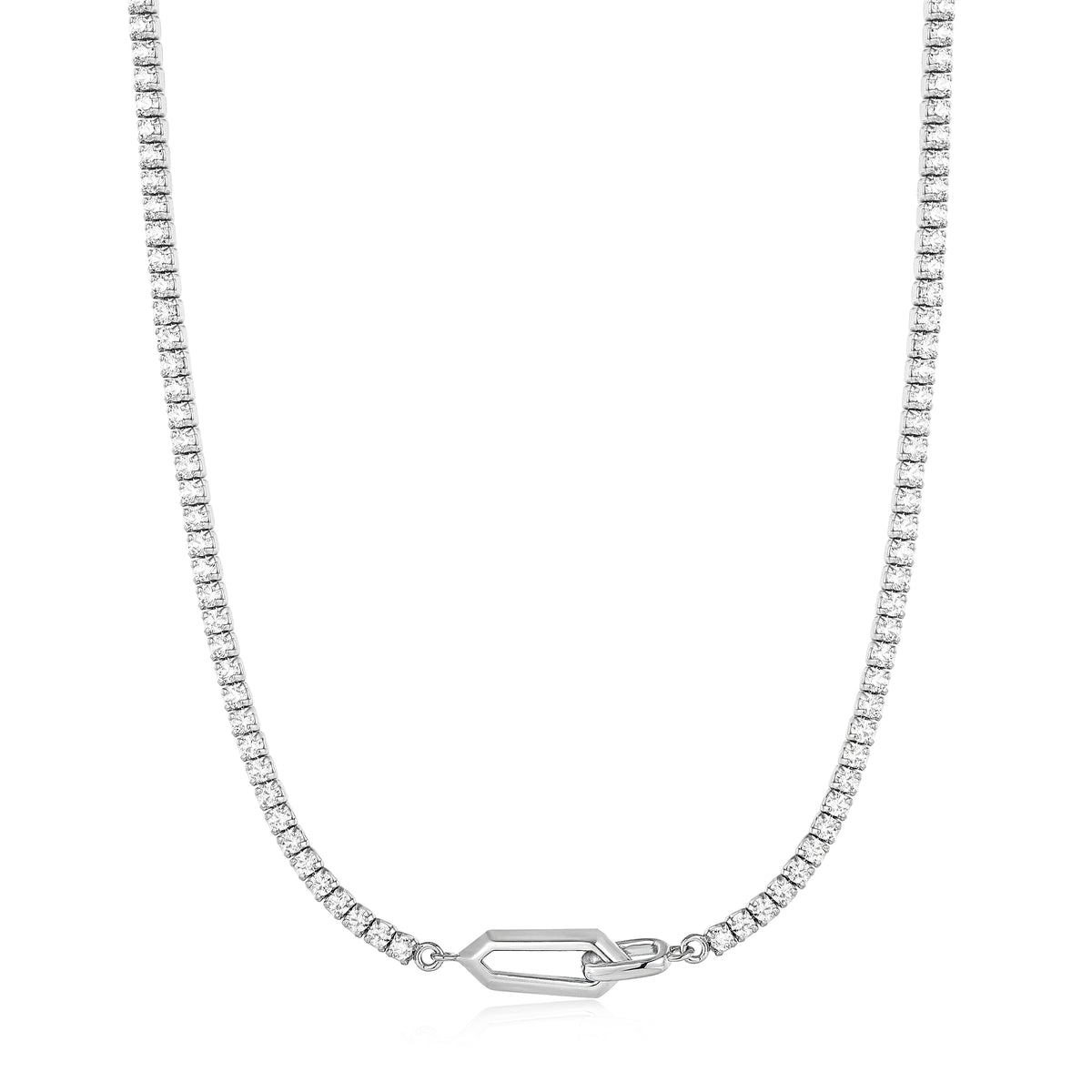 Silver Sparkle Chain Interlock Necklace Ania Haie