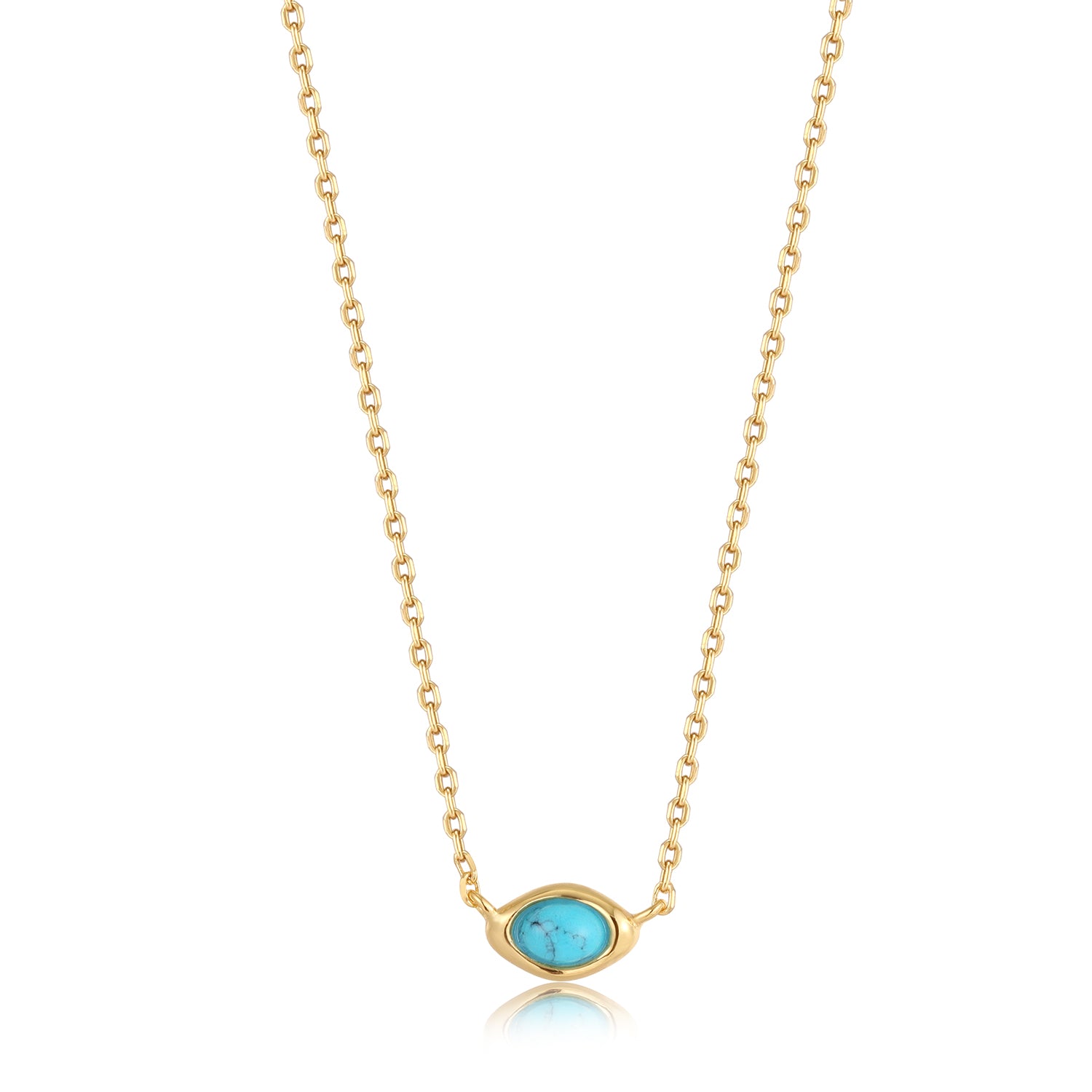 Turquoise hot sale bezel necklace