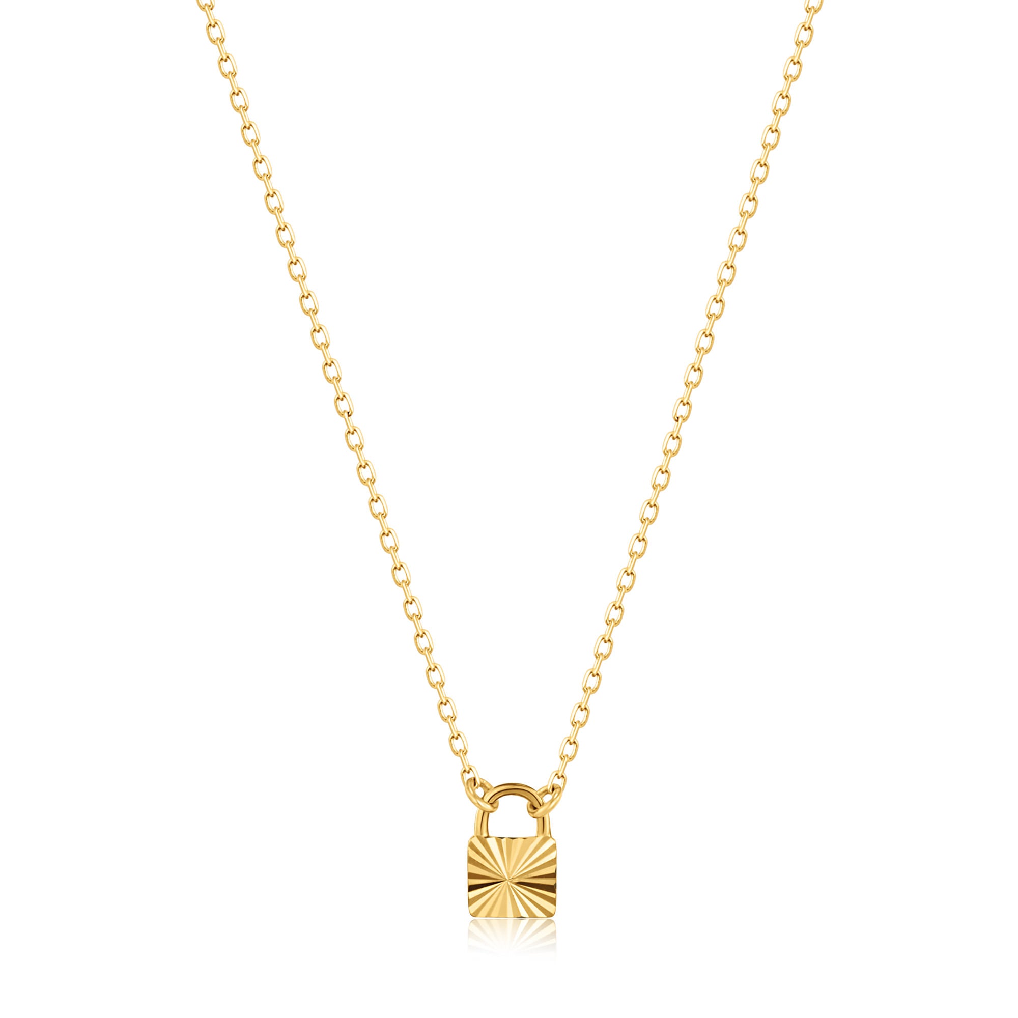 Solid gold deals padlock necklace